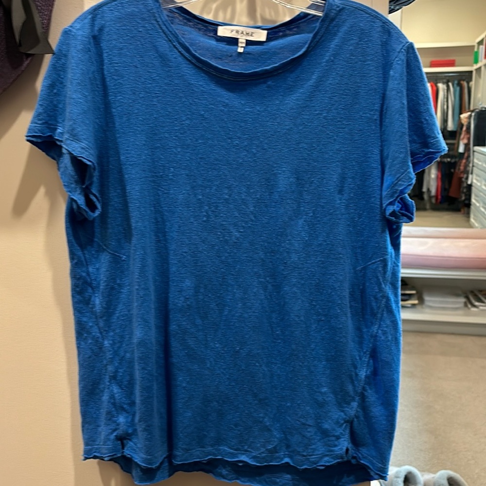 Frame blue linen tshirt size medium